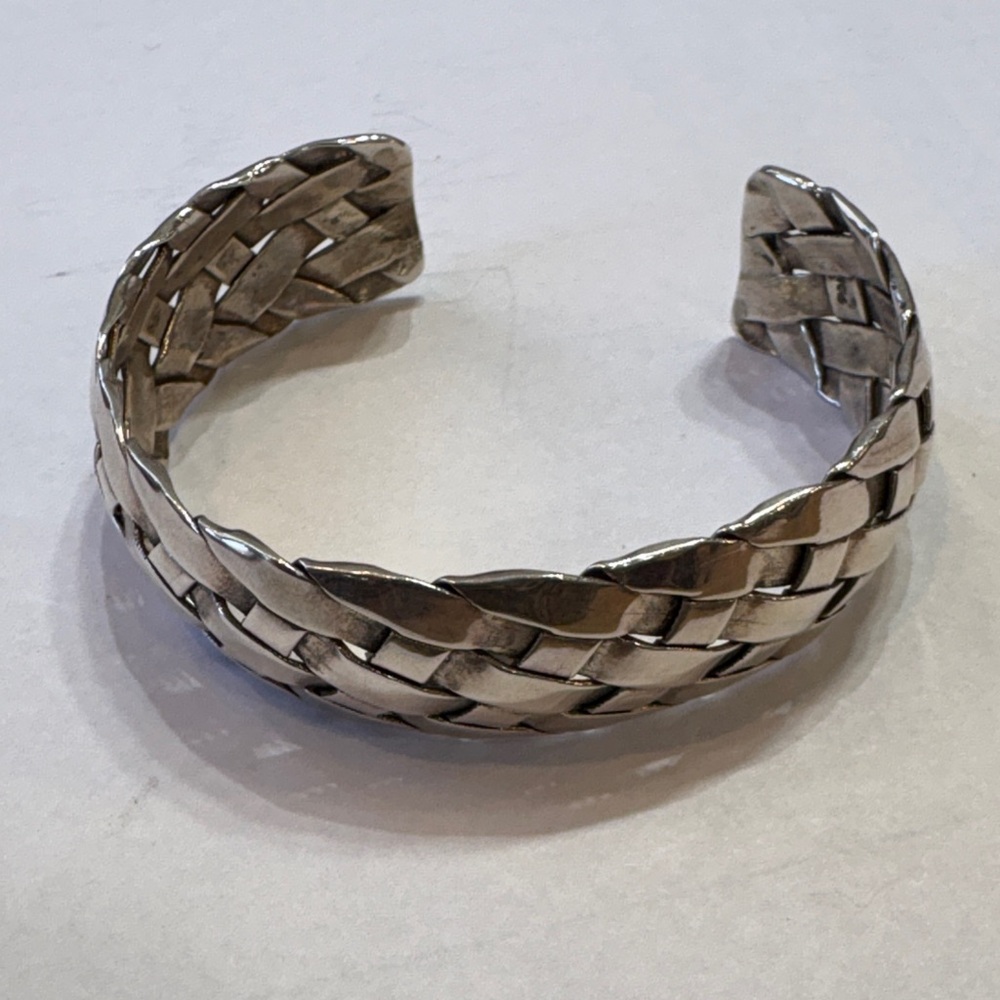 Sterling Silver woven  Cuff Bracelet